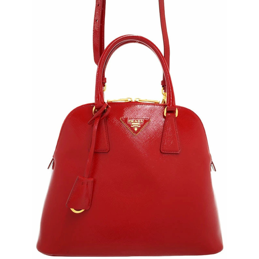 Prada Saffiano Lux Promenade Satchel 2way Red